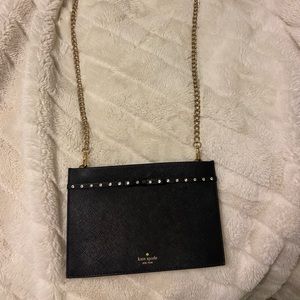Katespade purse with heavy duty chain strap and crystal embellishments